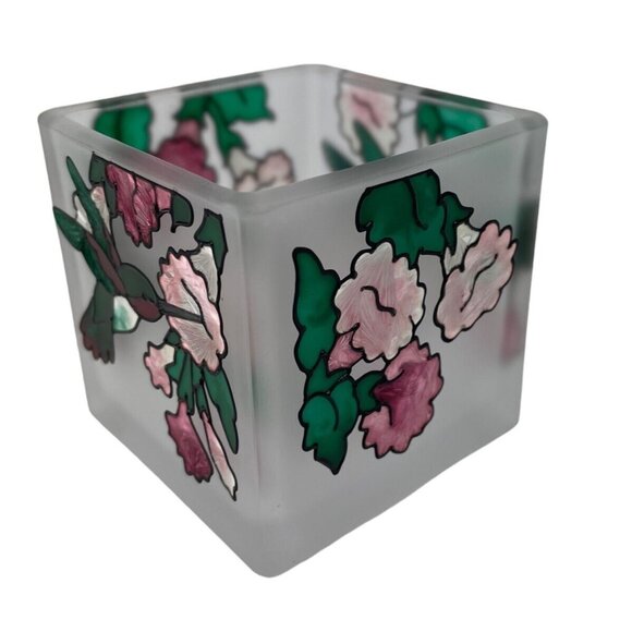Vintage Joan Baker Designs Hummingbird Candle Holder 3” Hand Painted Flowers - Picture 2 of 10